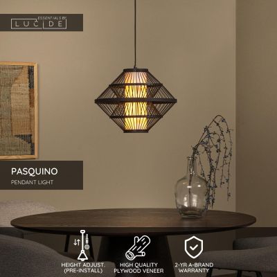 Lucide PASQUINO - Pendant light - Ø 40 cm - 1xE27 - Black